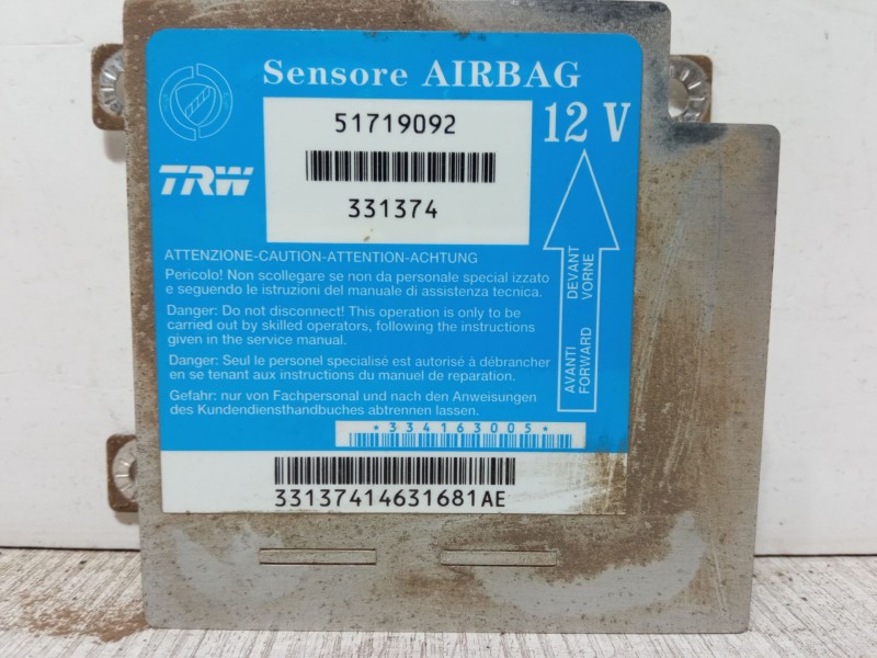 Recambio de centralita airbag para fiat punto (188_) 1.2 60 (188.030, .050, .130, .150, .230, .250) referencia OEM IAM 51719092 