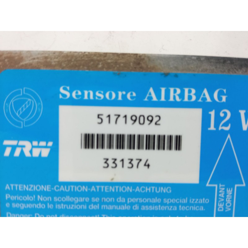 Recambio de centralita airbag para fiat punto (188_) 1.2 60 (188.030, .050, .130, .150, .230, .250) referencia OEM IAM 51719092 