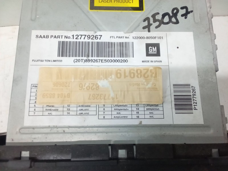 Recambio de radio cd para cadillac bls wagon 1.9 d referencia OEM IAM 12779267  