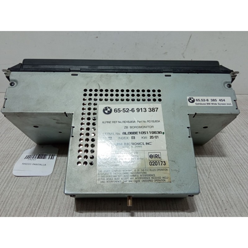Recambio de radio pantalla para bmw 5 (e39) 525 d referencia OEM IAM 65.52-6913387  