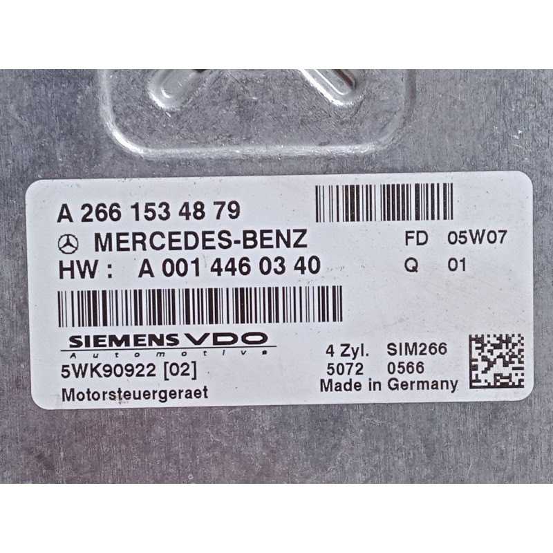 Recambio de centralita motor uce para mercedes-benz clase a (w169) a 150 (169.031, 169.331) referencia OEM IAM A2661534879 5WK90