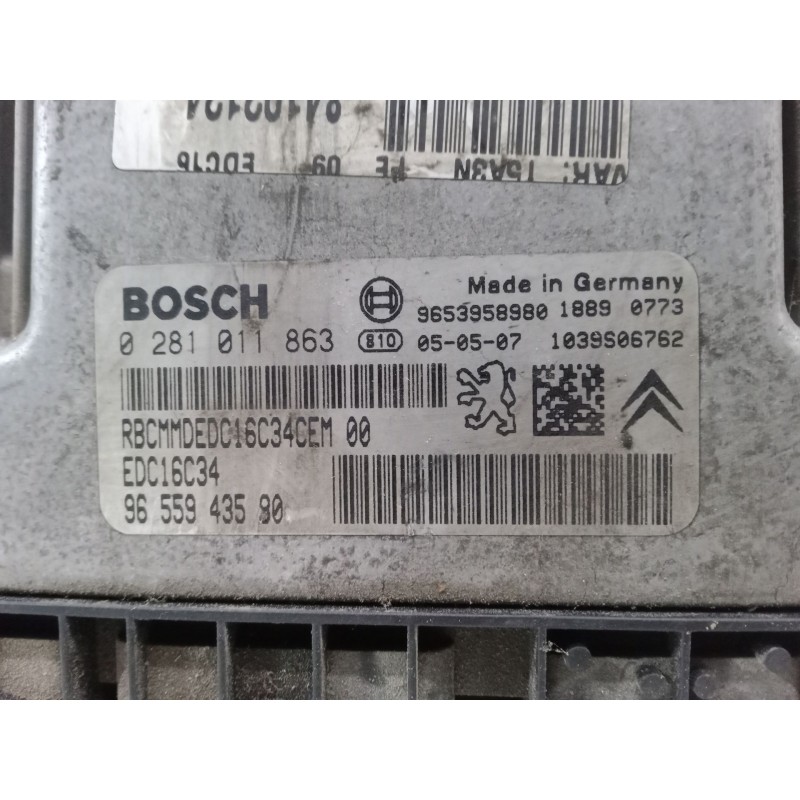 Recambio de centralita motor uce para peugeot 307 (3a/c) 1.6 hdi referencia OEM IAM 9655943580.0281011863  