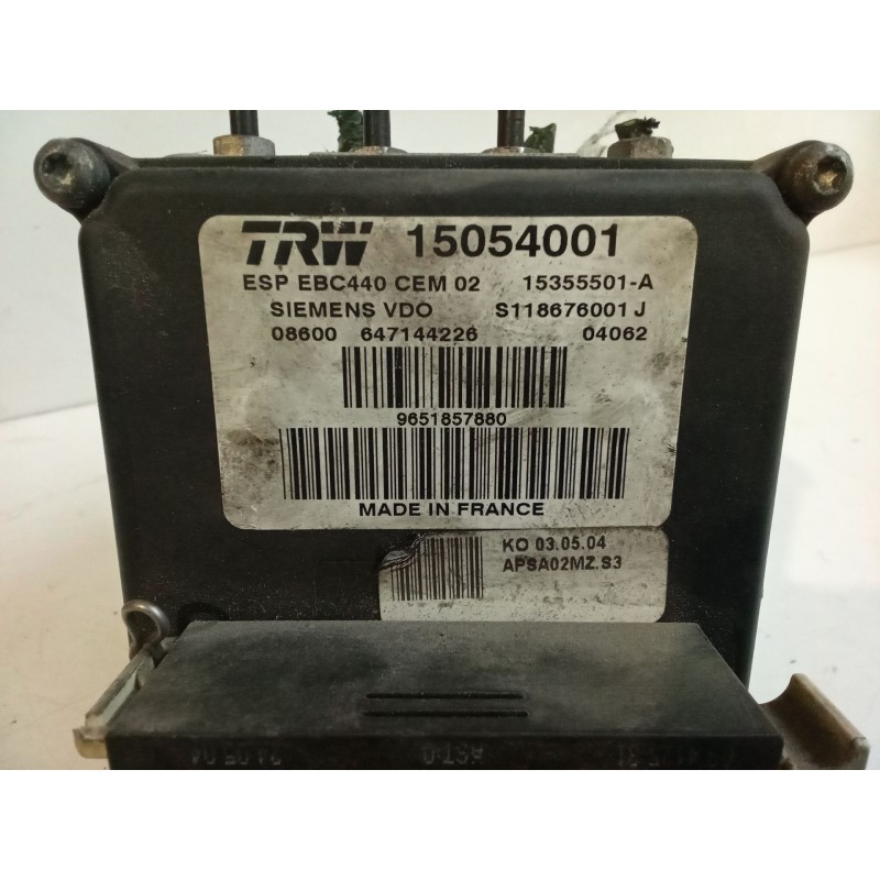 Recambio de abs para peugeot 407 (6d_) 2.0 hdi 135 (6drhrh, 6drhre, 6drhrg, 6drhrj) referencia OEM IAM 9651857880 S118676001J 15
