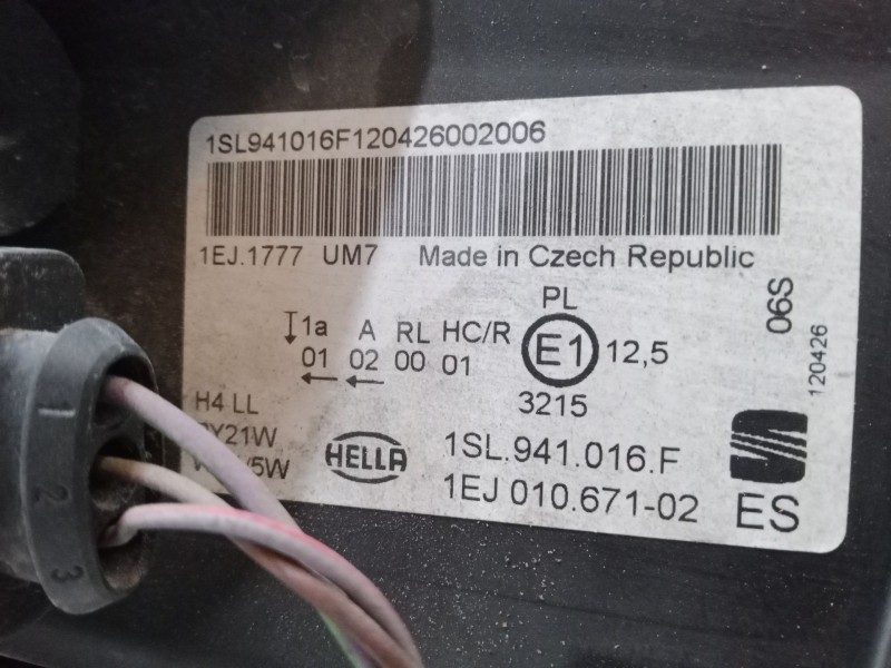 Recambio de faro derecho para seat mii (kf1, ke1) 1.0 referencia OEM IAM   