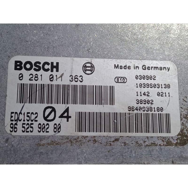 Recambio de centralita motor uce para citroën c8 (ea_, eb_) 2.2 hdi referencia OEM IAM 9652590280 0281011363 9640938180