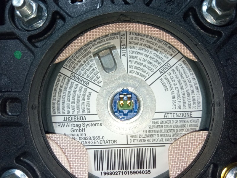 Recambio de airbag volante para peugeot partner caja/chasis 1.6 hdi referencia OEM IAM 19680271015904035 5A VA3C 5701824 A 