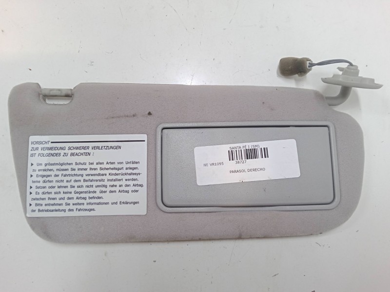 Recambio de parasol derecho para hyundai santa fé i (sm) 2.0 crdi referencia OEM IAM   