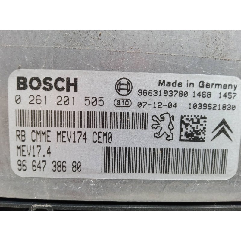 Recambio de centralita motor uce para peugeot 207 cc (wd_) 1.6 16v referencia OEM IAM 96631937809664738680 MEV17.4 0261201505