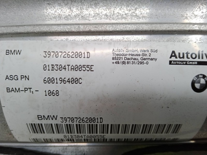 Recambio de airbag salpicadero para bmw 7 (e65, e66, e67) 735 i, li referencia OEM IAM 39707262001D 01B304TA0055E 