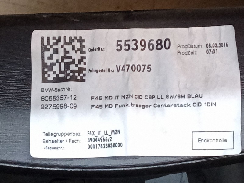 Recambio de salpicadero para bmw 2 active tourer (f45) 220 d referencia OEM IAM   