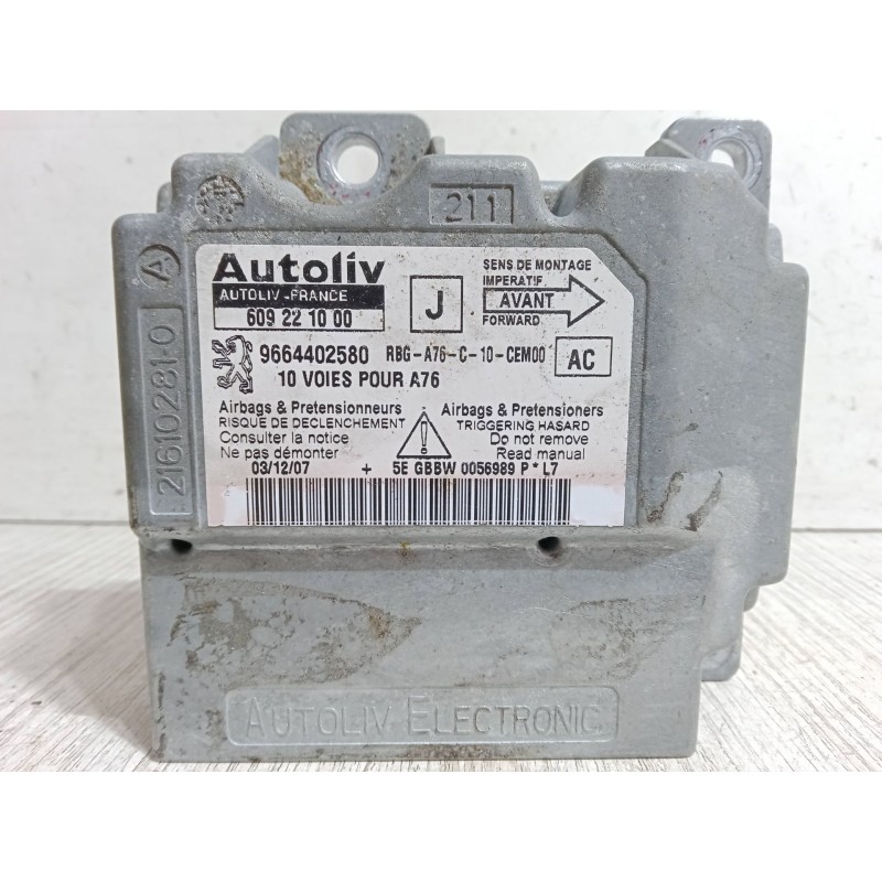 Recambio de centralita airbag para peugeot 207 cc (wd_) 1.6 16v referencia OEM IAM 9664402580  609221000