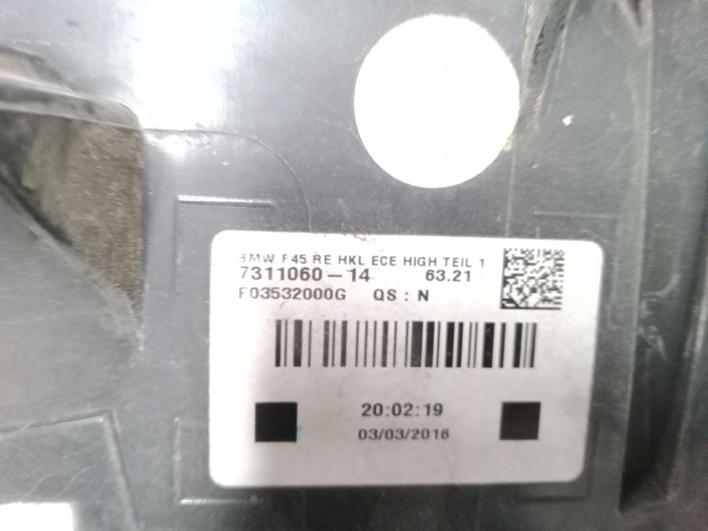 Recambio de piloto trasero derecho para bmw 2 active tourer (f45) 220 d referencia OEM IAM 731106014  