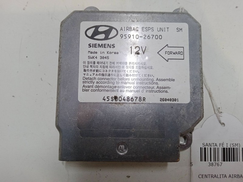 Recambio de centralita airbag para hyundai santa fé i (sm) 2.0 crdi referencia OEM IAM 9591026700  5WK43045