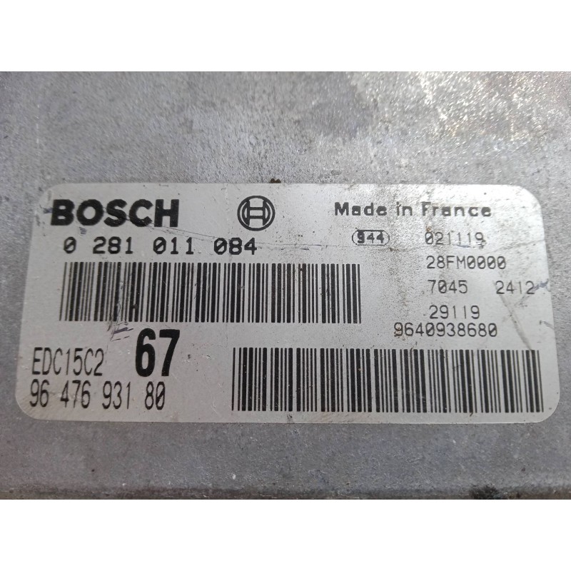 Recambio de centralita motor uce para citroën xsara picasso (n68) 2.0 hdi referencia OEM IAM 0281011084 EDC15C2 9647693180