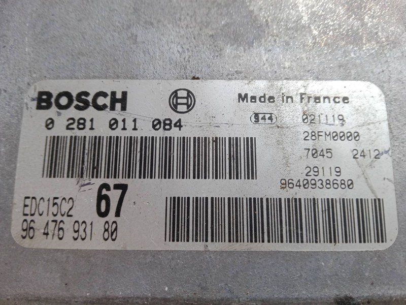Recambio de centralita motor uce para citroën xsara picasso (n68) 2.0 hdi referencia OEM IAM 0281011084 EDC15C2 9647693180