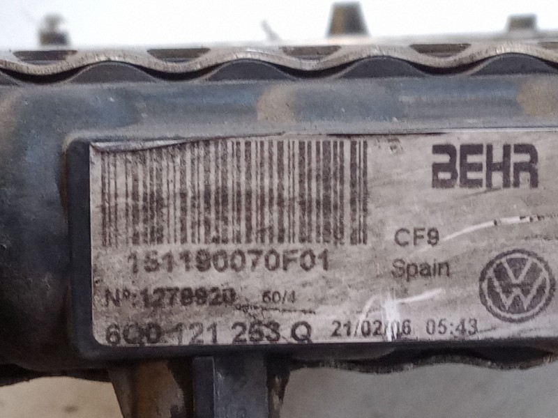 Recambio de radiador agua para skoda fabia i (6y2) 1.2 referencia OEM IAM 6Q0121253Q  