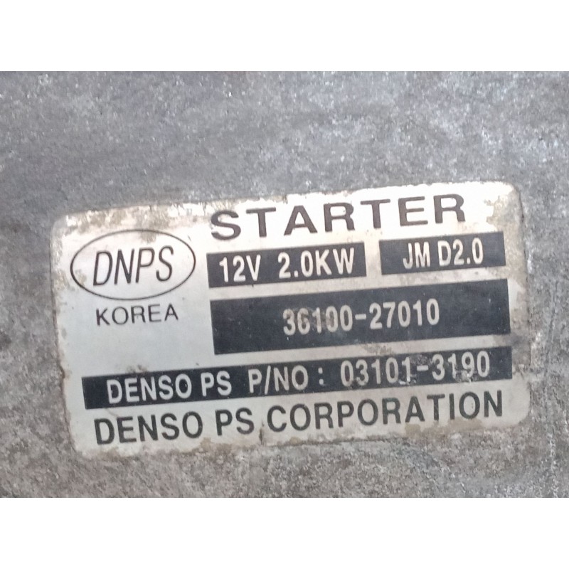 Recambio de motor arranque para hyundai santa fé i (sm) 2.0 crdi referencia OEM IAM 3610027010  031013190