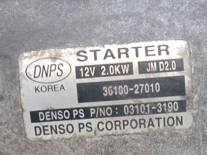 Recambio de motor arranque para hyundai santa fé i (sm) 2.0 crdi referencia OEM IAM 3610027010  031013190