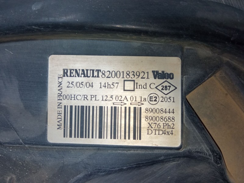 Recambio de faro derecho para renault kangoo (kc0/1_) 1.5 dci (kc07) referencia OEM IAM 8200183921  