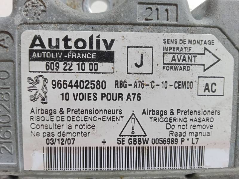 CENTRALITA AIRBAG 9664402580 609221000