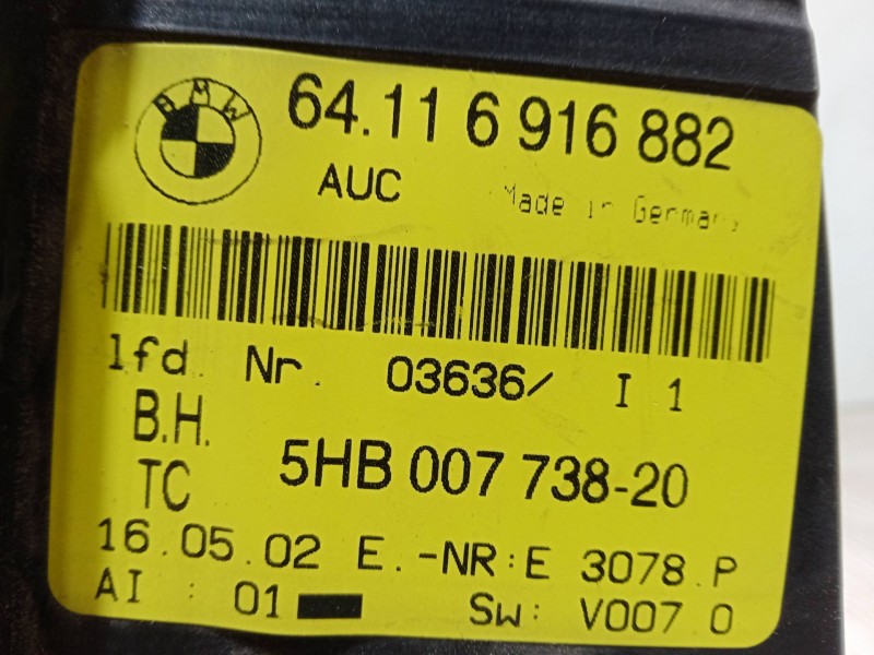 Recambio de mando climatizador para bmw 3 compact (e46) 320 td referencia OEM IAM 64.116916882.5HB007738-20  