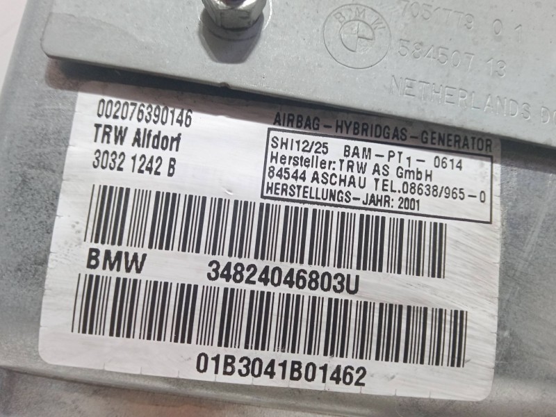 Recambio de airbag de puerta delantero derecho para bmw 7 (e65, e66, e67) 735 i, li referencia OEM IAM   