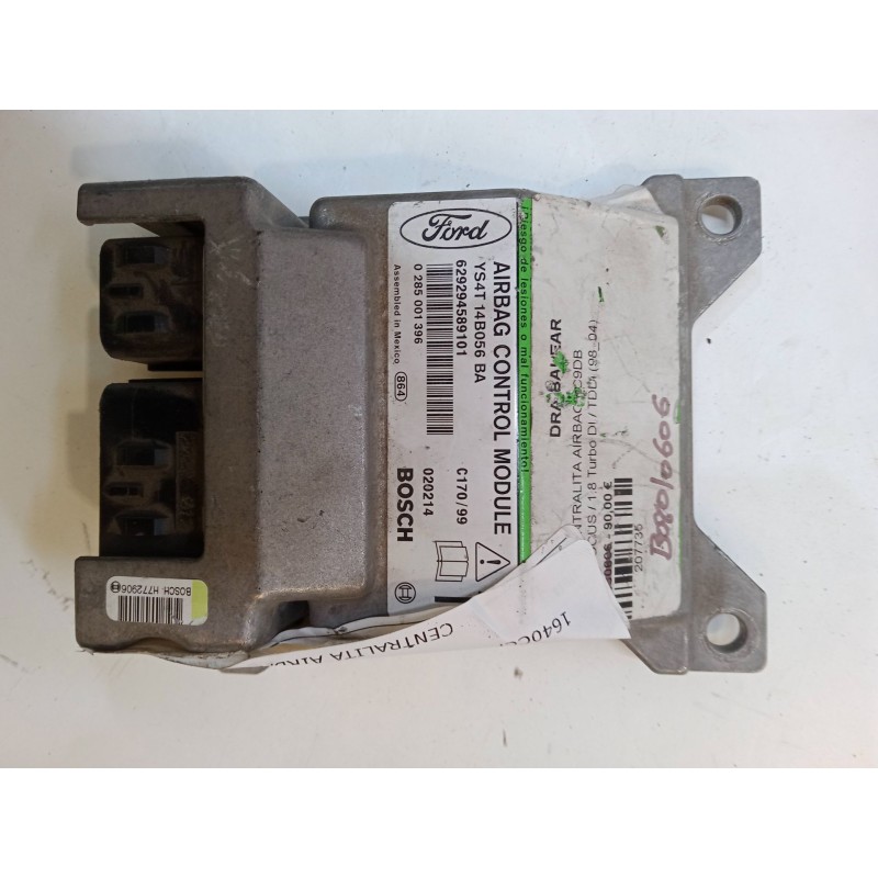 Recambio de centralita airbag para ford focus i (daw, dbw) 1.8 turbo di / tddi referencia OEM IAM 0285001396  YS4T14B056BA