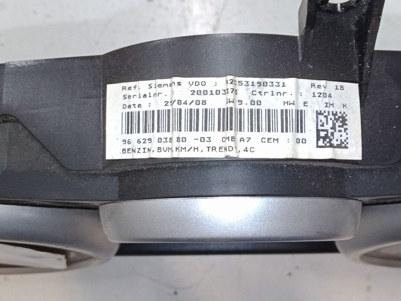 Recambio de cuadro instrumentos para peugeot 207/207+ (wa_, wc_) 1.4 16v referencia OEM IAM 9662903880  A2C53190331