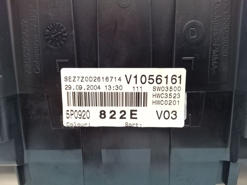 Recambio de cuadro instrumentos para seat toledo iii (5p2) 2.0 tdi 16v referencia OEM IAM 5P0920822E  