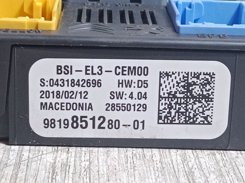 Recambio de bsi para opel crossland x / crossland (p17, p2qo) 1.2 (75) referencia OEM IAM 981985128001 28550129 BSI EL3 CEM00