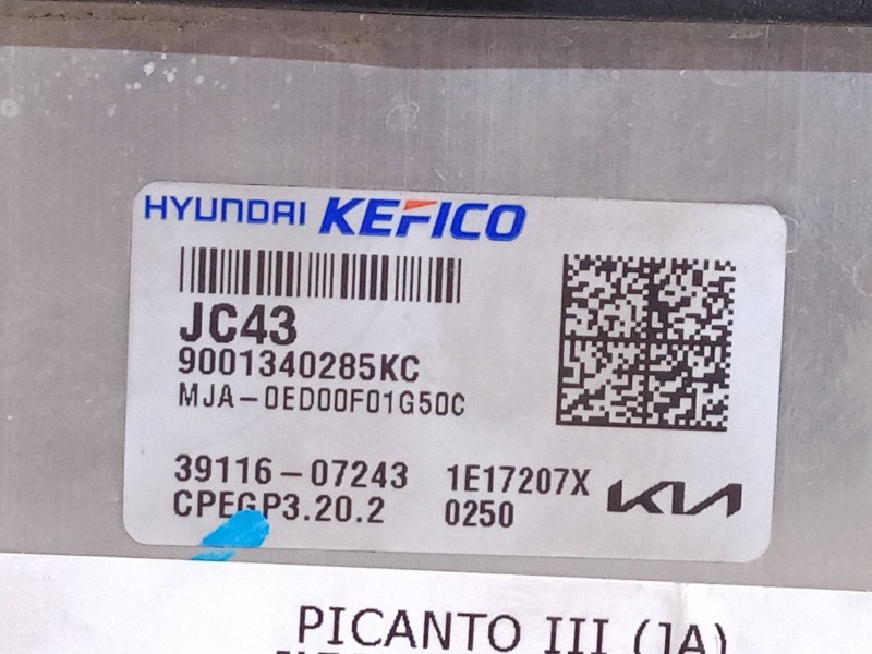 Recambio de centralita motor uce para kia picanto iii (ja) 1.0 referencia OEM IAM 9001340285KC  3911607243