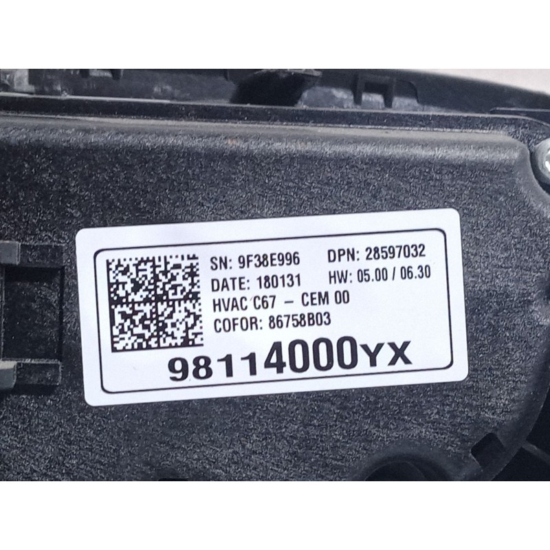 Recambio de mando climatizador para opel crossland x / crossland (p17, p2qo) 1.2 (75) referencia OEM IAM 98114000YX  