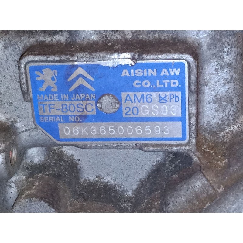Recambio de caja de cambios automatica para peugeot 307 (3a/c) 2.0 hdi 135 referencia OEM IAM TF80SC20GS03 9658902780 9657656480
