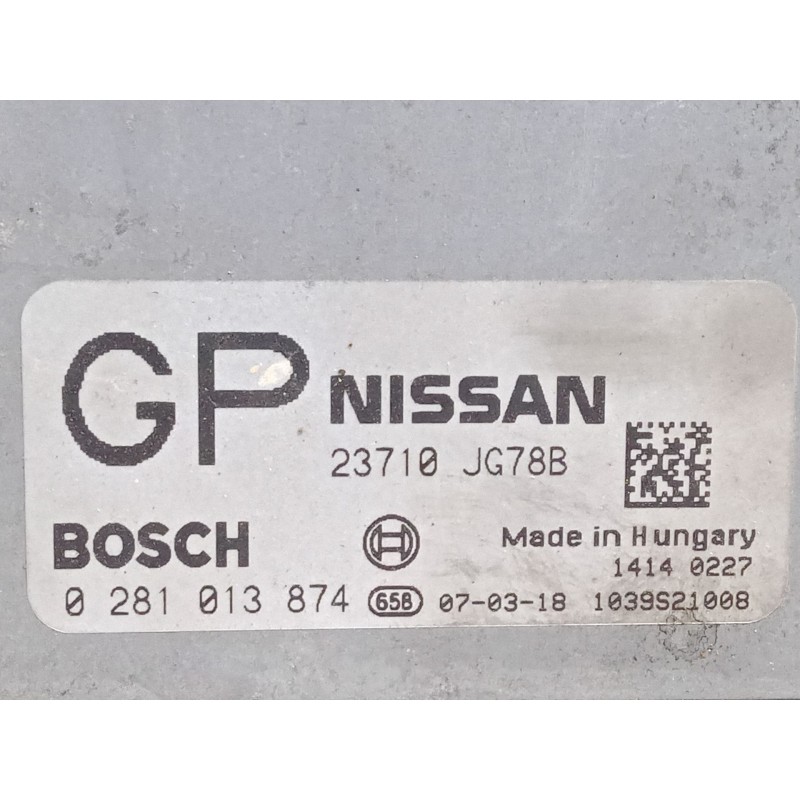 Recambio de centralita motor uce para nissan x-trail ii (t31) 2.0 dci 4x4 referencia OEM IAM 0281013874  23710JG78B