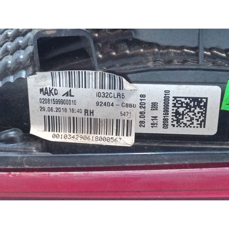 Recambio de piloto trasero porton derecho para hyundai i20 ii (gb, ib) 1.0 t-gdi referencia OEM IAM 92404C8600  