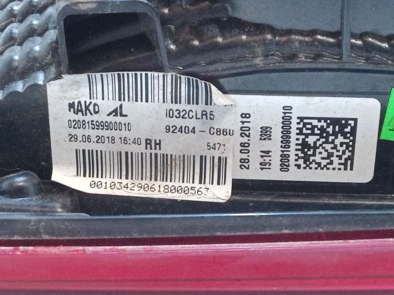 Recambio de piloto trasero porton derecho para hyundai i20 ii (gb, ib) 1.0 t-gdi referencia OEM IAM 92404C8600  