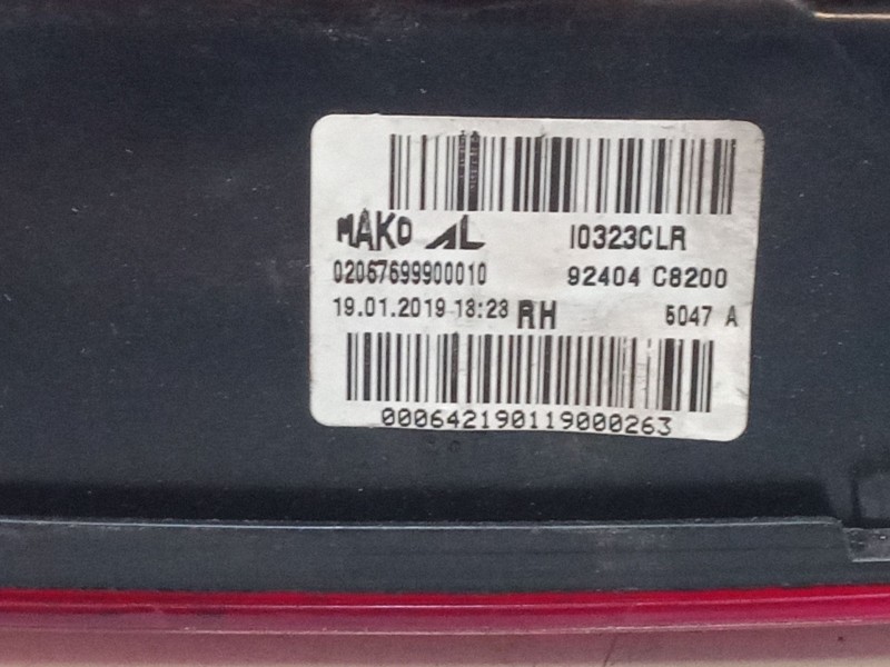 Recambio de piloto trasero porton derecho para hyundai i20 active (ib, gb) 1.0 t-gdi referencia OEM IAM 92404C8200  