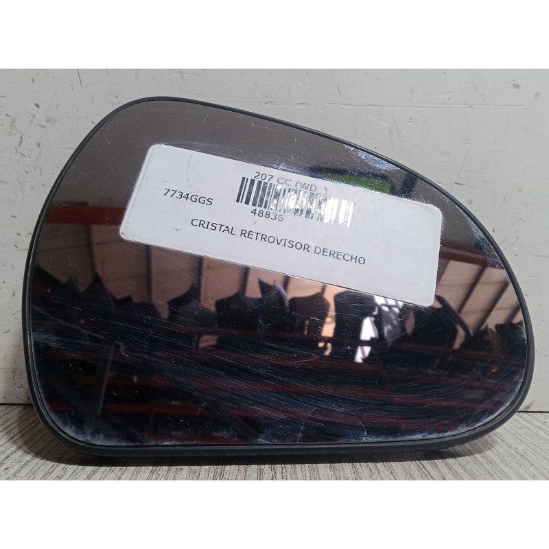 Recambio de cristal retrovisor derecho para peugeot 207 cc (wd_) 1.6 16v referencia OEM IAM   