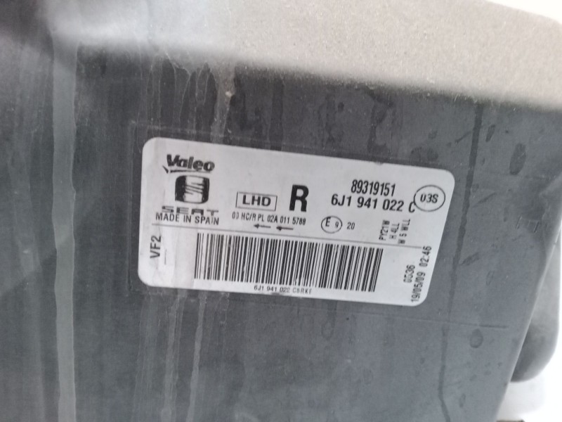 Recambio de faro derecho para seat ibiza iv (6j5, 6p1) 1.2 referencia OEM IAM 6J1941022C  