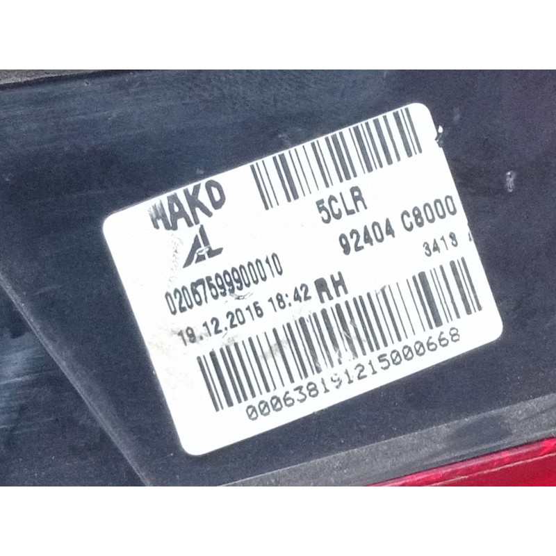 Recambio de piloto trasero derecho para hyundai i20 ii coupé (gb) 1.0 t-gdi referencia OEM IAM 92404C8000  
