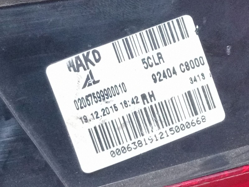Recambio de piloto trasero derecho para hyundai i20 ii coupé (gb) 1.0 t-gdi referencia OEM IAM 92404C8000  