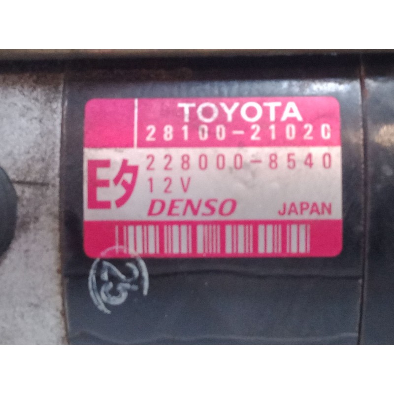 Recambio de motor arranque para toyota yaris (_p1_) 1.3 (ncp10_, scp12_) referencia OEM IAM 2810021020  2280008540