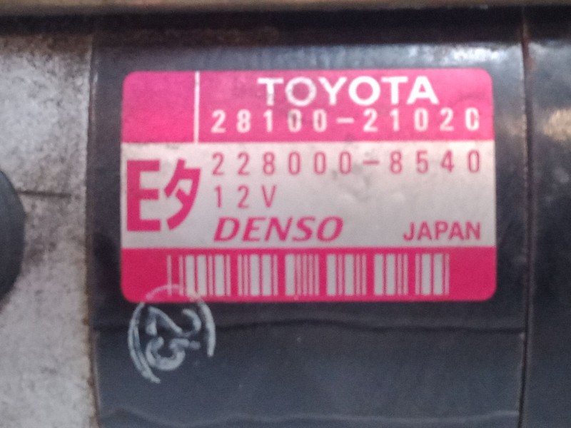 Recambio de motor arranque para toyota yaris (_p1_) 1.3 (ncp10_, scp12_) referencia OEM IAM 2810021020  2280008540