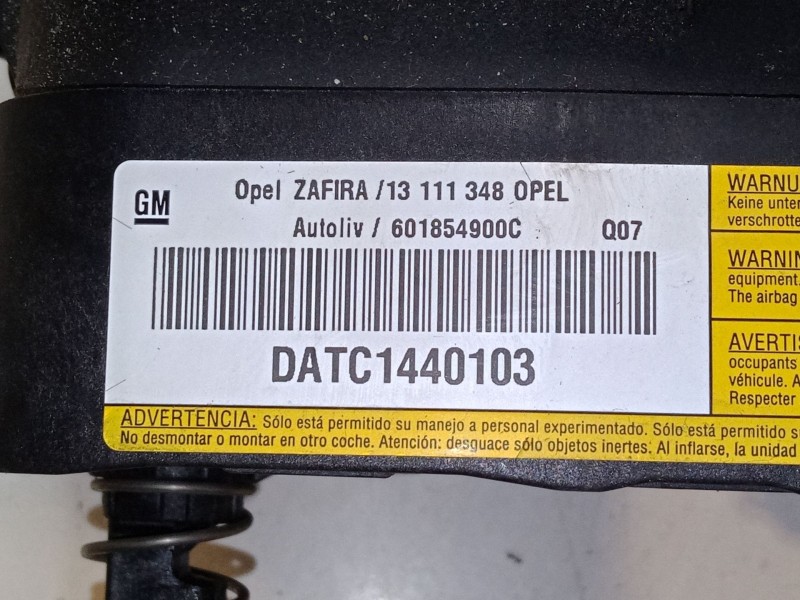 Recambio de airbag volante para opel zafira / zafira family b (a05) 1.7 cdti (m75) referencia OEM IAM 13111348  601854900C
