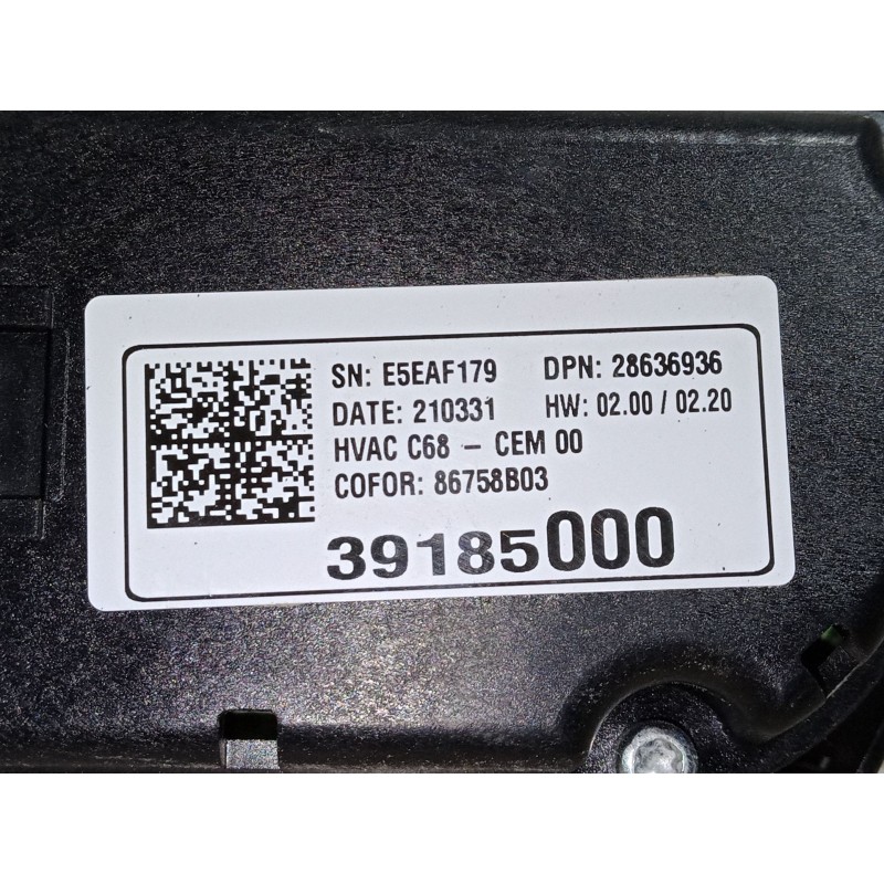 Recambio de mando climatizador para opel corsa f (p2jo) 1.2 (68) referencia OEM IAM 39185000  