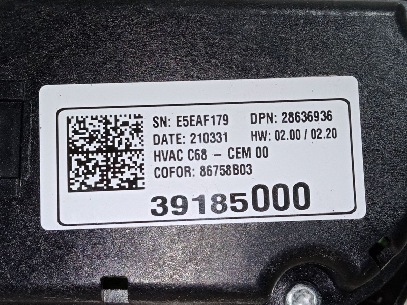 Recambio de mando climatizador para opel corsa f (p2jo) 1.2 (68) referencia OEM IAM 39185000  
