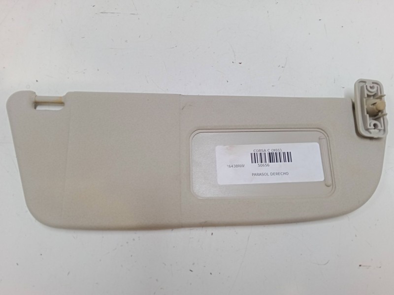 Recambio de parasol derecho para opel corsa c (x01) 1.0 (f08, f68) referencia OEM IAM   