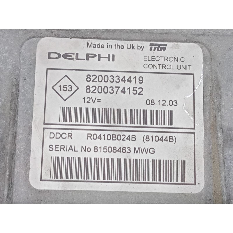 Recambio de centralita motor uce para renault megane ii (bm0/1_, cm0/1_) 1.5 dci (bm02, bm13, bm2a, cm02, cm13) referencia OEM I