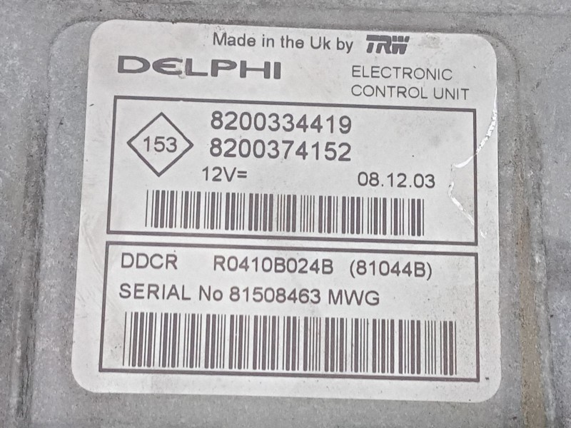 Recambio de centralita motor uce para renault megane ii (bm0/1_, cm0/1_) 1.5 dci (bm02, bm13, bm2a, cm02, cm13) referencia OEM I