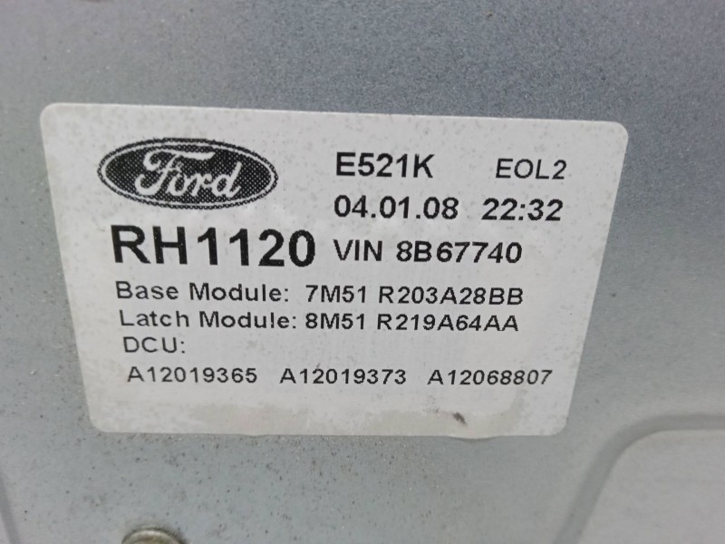 Recambio de elevalunas electrico delantero derecho para ford c-max (dm2) 1.6 referencia OEM IAM 7M51R203A28BB  